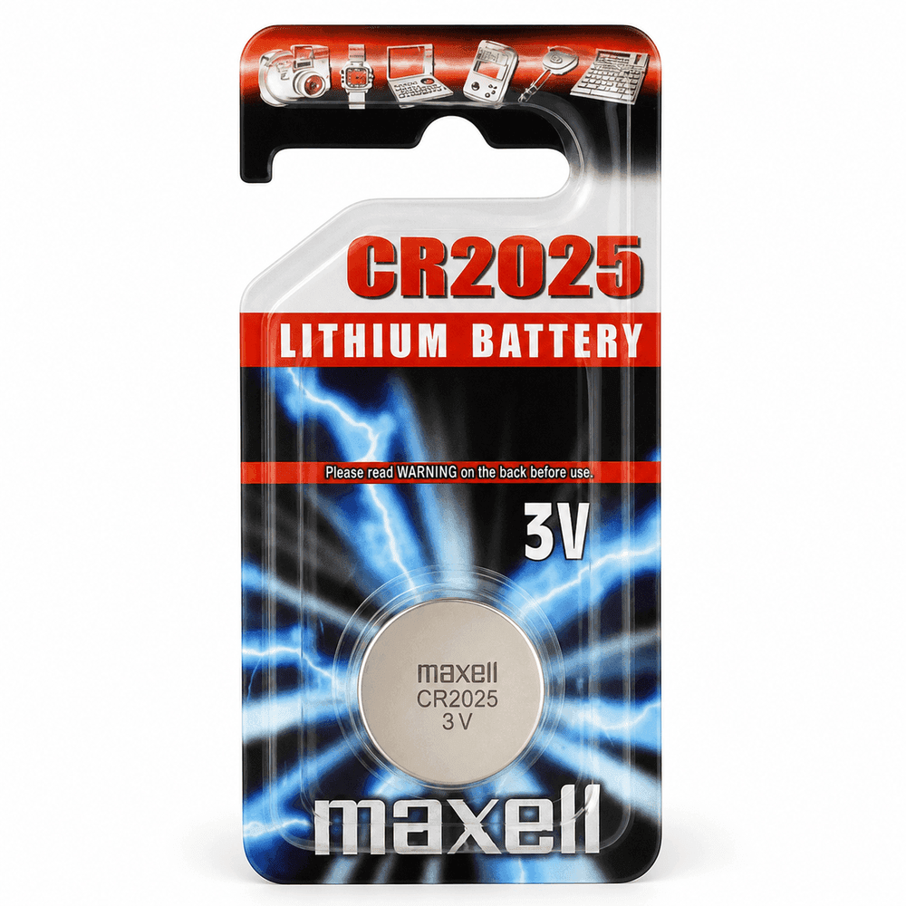 Maxell CR2025 Lithium Battery, 3V, 1 pack